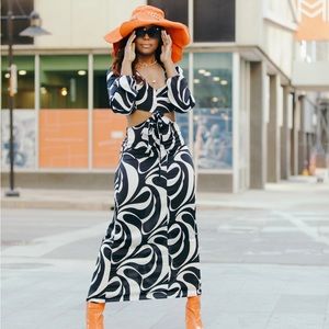 Abstract Cut Out Dress